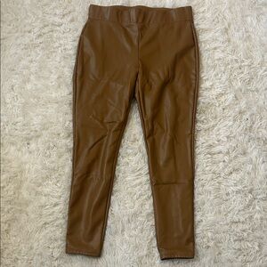 Brown Faux Leather Leggings